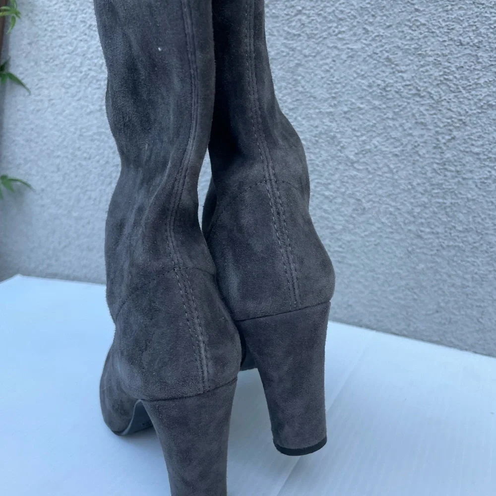 Stuart Weitzman Hiline OTK Boot In Slate Grey